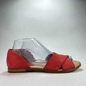 KMB Red Lightweight Criss Cross Straps Flat Sandal Women's Size US 6.5 EU 37